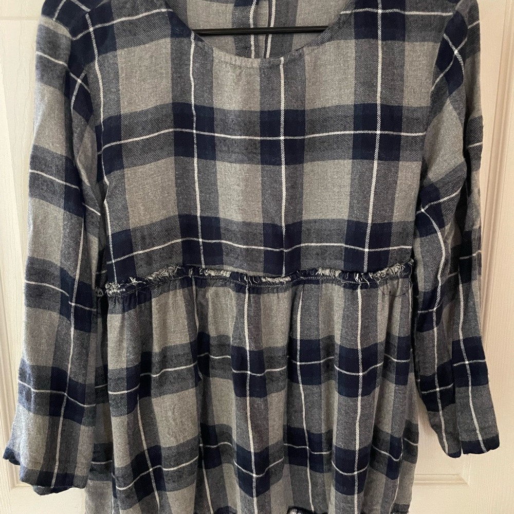 Plaid Long Sleeve Top medium